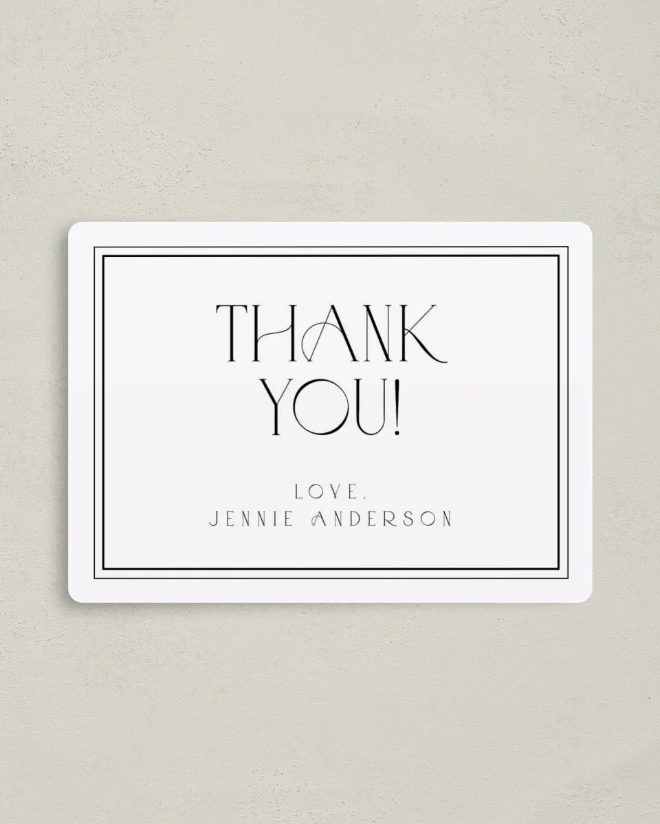 This is a 4" x 5½" Newlywed called Clean and Classy printed in full color with a Luxe Satin finish