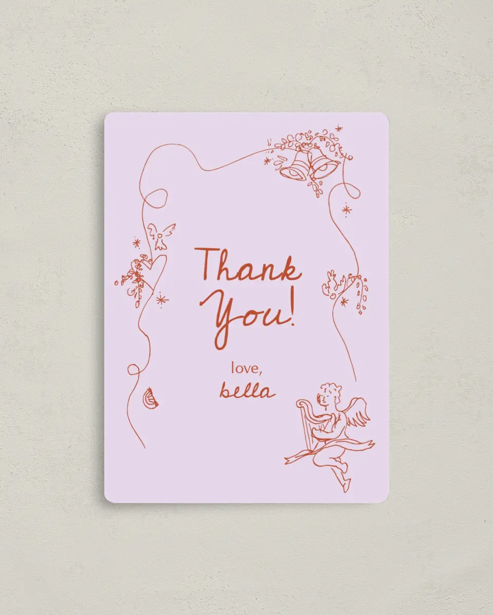 This is a 4" x 5½" Newlywed called Bridal Bells printed in full color with a Luxe Satin finish