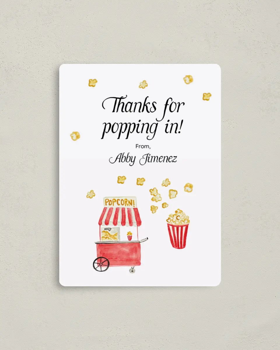 This is a 4" x 5½" Newlywed called Popped the Question printed in full color with a Luxe Satin finish