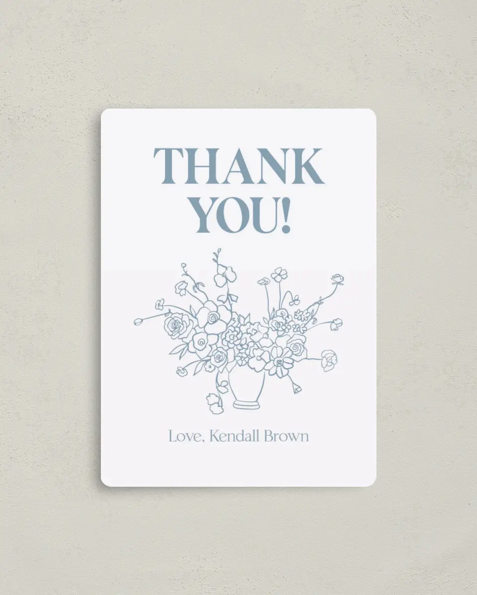 This is a 4" x 5½" Newlywed called Bring the Blooms printed in full color with a Luxe Satin finish