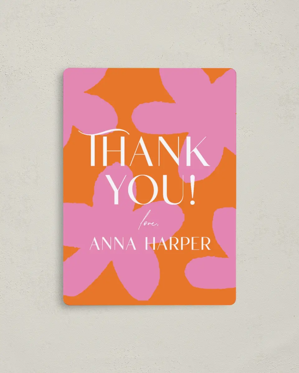 This is a 4" x 5½" Newlywed called Funky Fun printed in full color with a Luxe Satin finish
