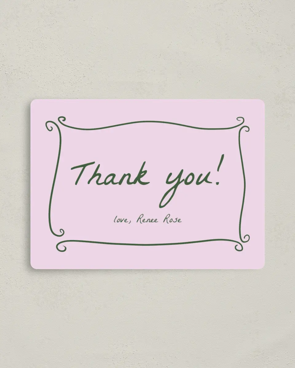 This is a 4" x 5½" Newlywed called Pretty & Frilly printed in full color with a Luxe Satin finish