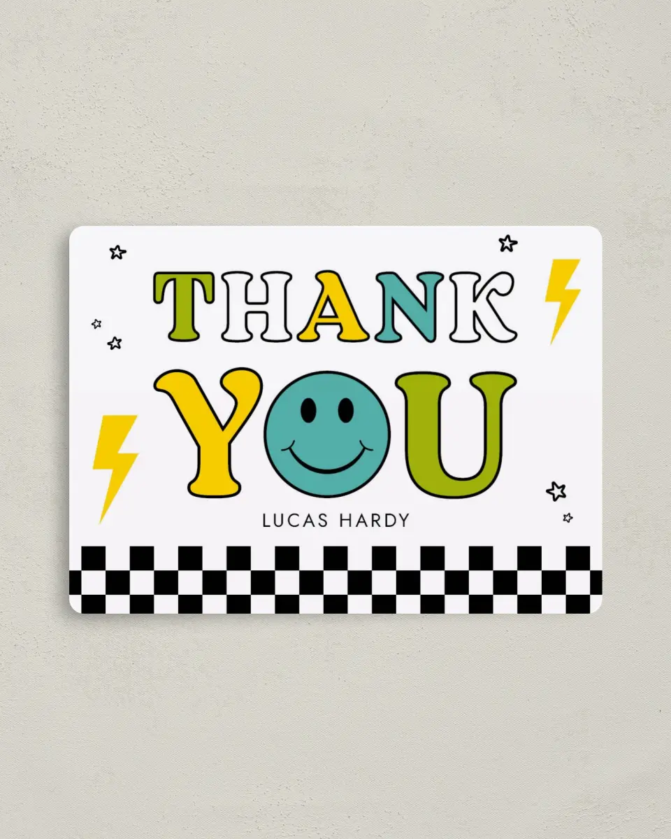 This is a 4" x 5½" Thank You Card called Two Cool printed in full color with a Luxe Satin finish