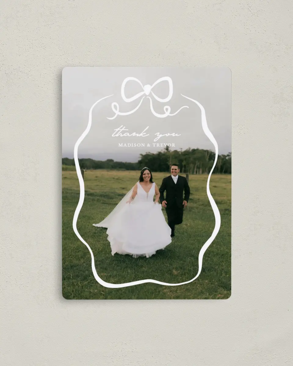 This is a 4" x 5½" Thank You Magnet called The Madison printed in full color with a Luxe Satin finish