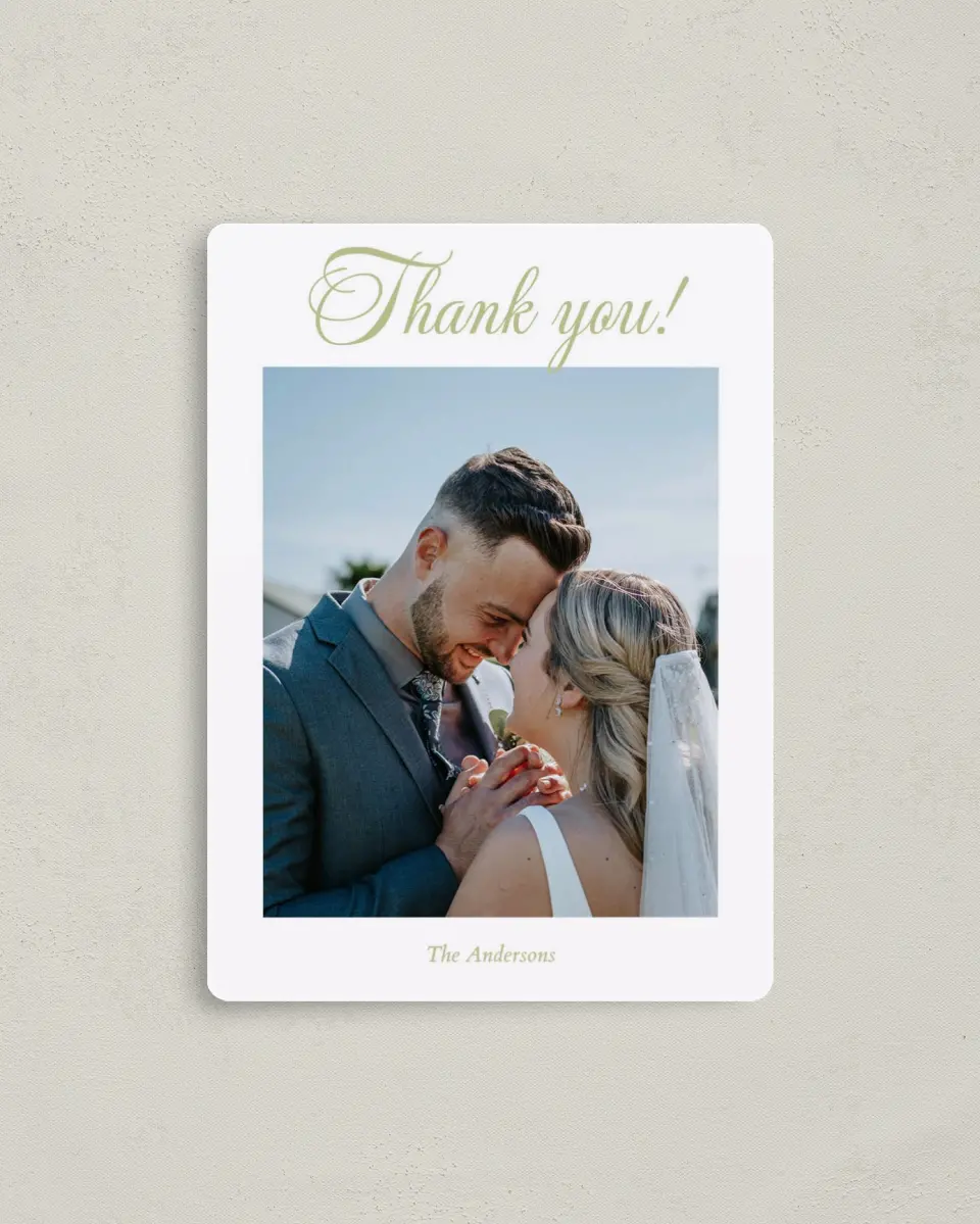 This is a 4" x 5½" Thank You Magnet called Southern Belle printed in full color with a Luxe Satin finish