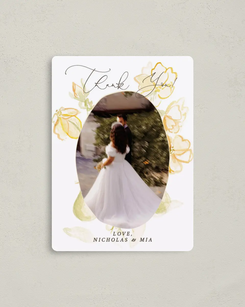 This is a 4" x 5½" Thank You Magnet called Royal Glory printed in full color with a Luxe Satin finish