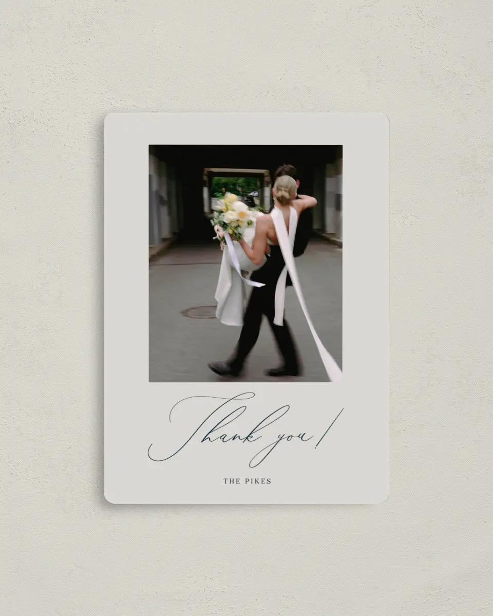 This is a 4" x 5½" Thank You Magnet called Bridge To Love printed in full color with a Luxe Satin finish