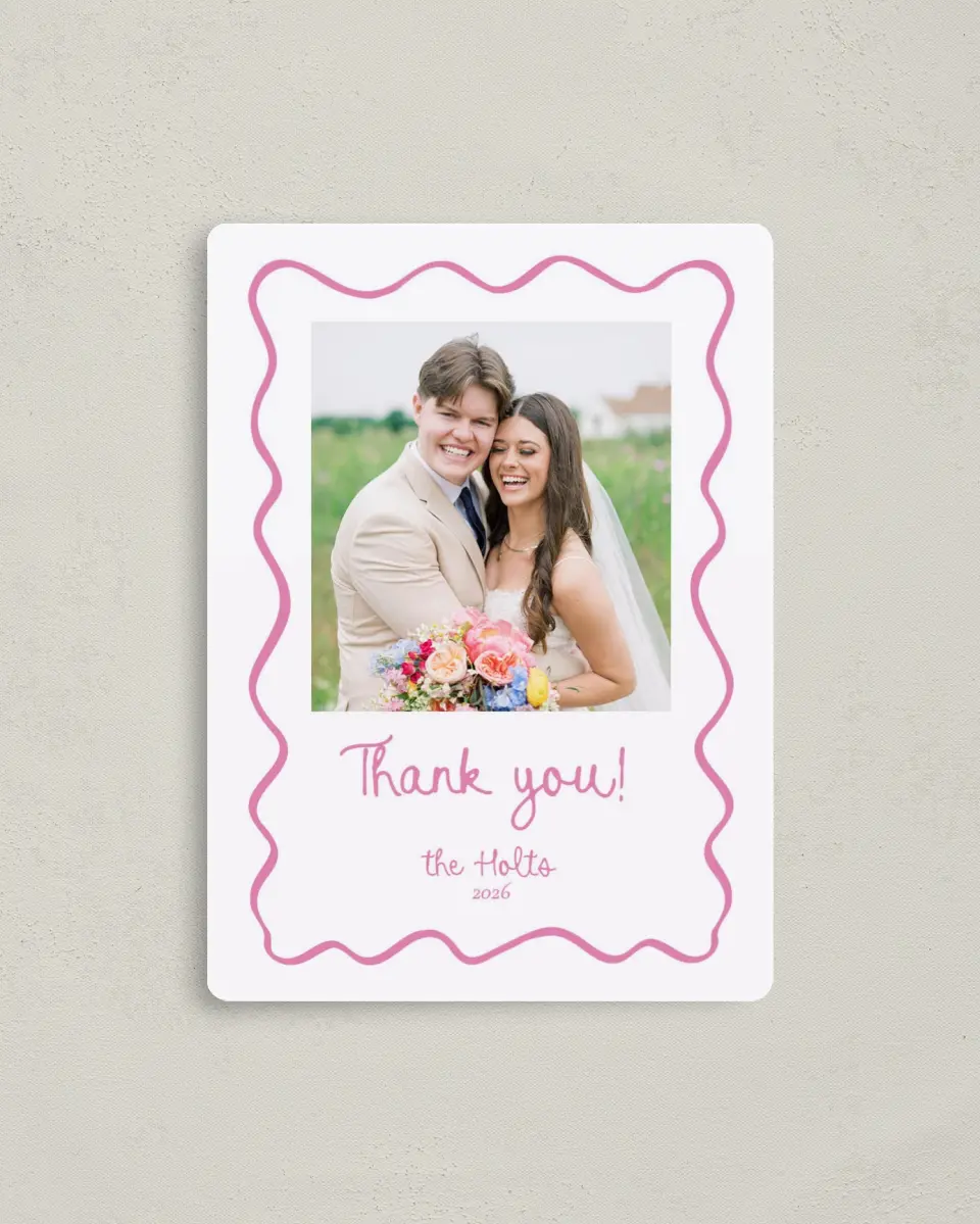 This is a 4" x 5½" Thank You Magnet called Swan Love printed in full color with a Luxe Satin finish