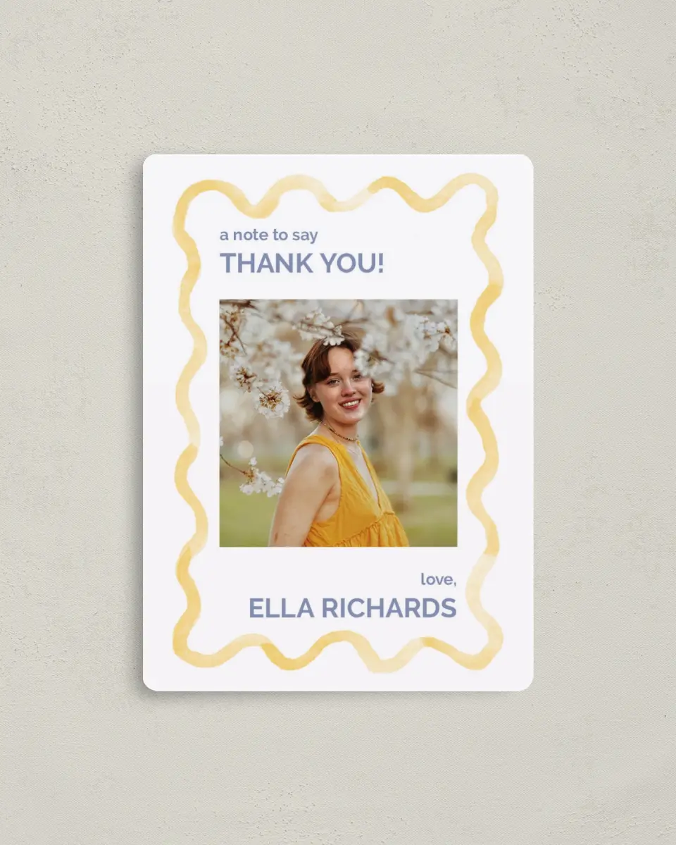 This is a 4" x 5½" Graduation Thank You Magnet called Future is Bright printed in full color with a Luxe Satin finish