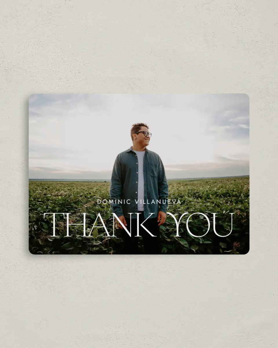 This is a 4" x 5½" Graduation Thank You Magnet called Future Bound printed in full color with a Luxe Satin finish