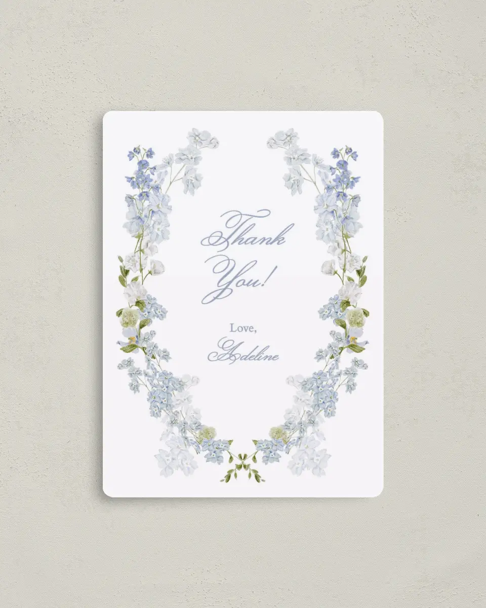 This is a 4" x 5½" Newlywed called Bridal Blossoms printed in full color with a Luxe Satin finish