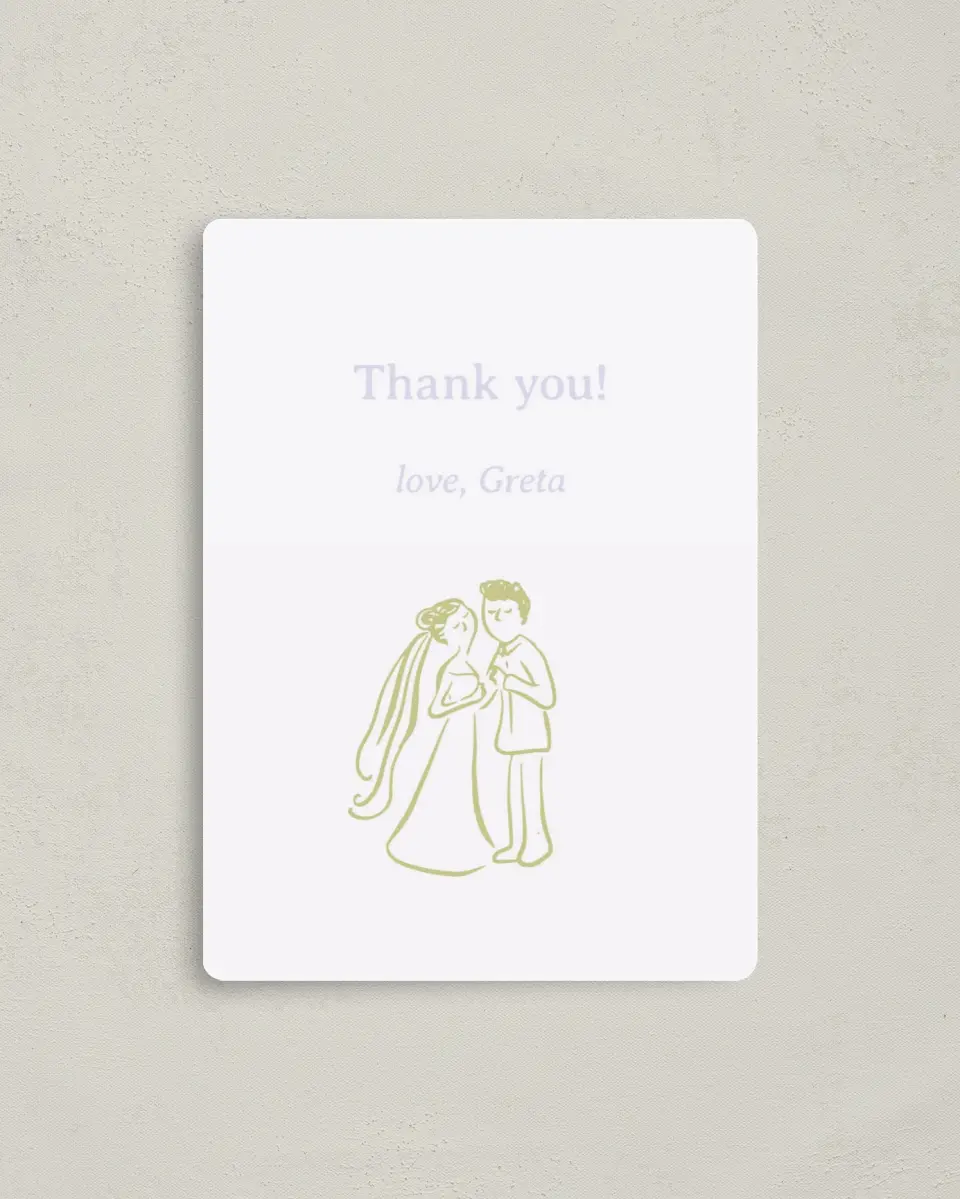 This is a 4" x 5½" Newlywed called Sip and Shower printed in full color with a Luxe Satin finish