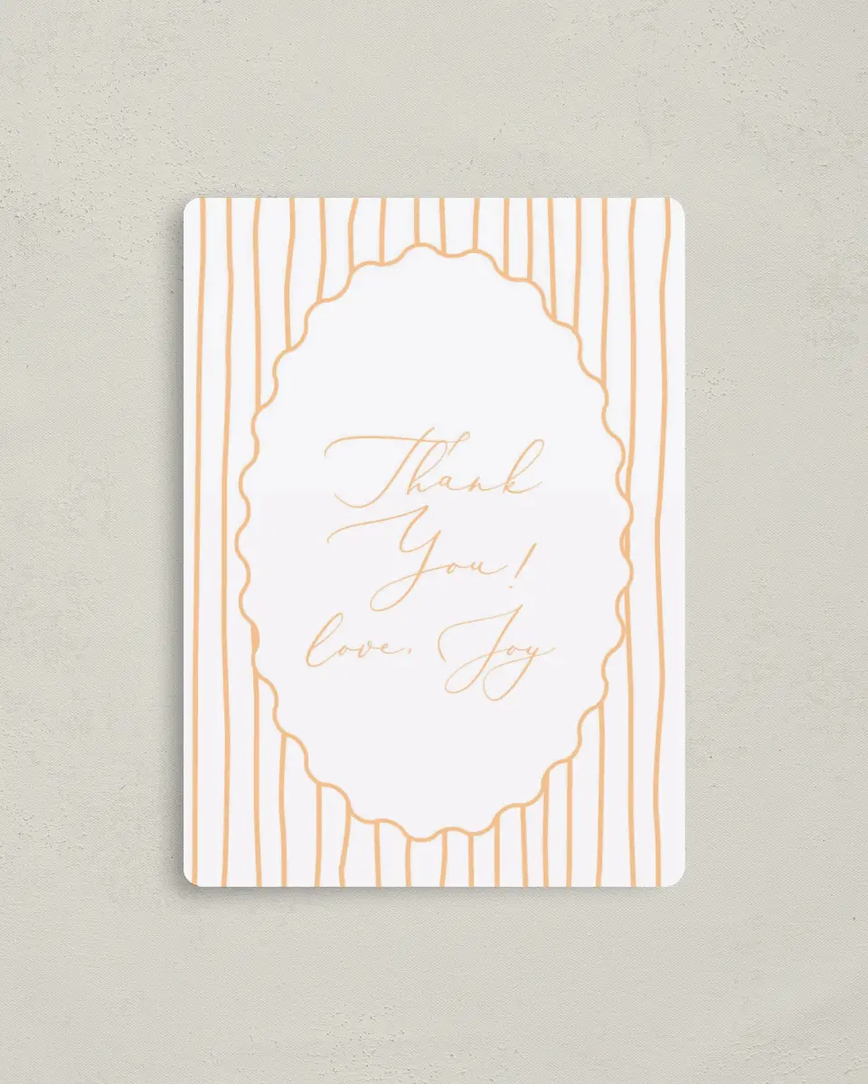 This is a 4" x 5½" Newlywed called Vintage Beauty printed in full color with a Luxe Satin finish