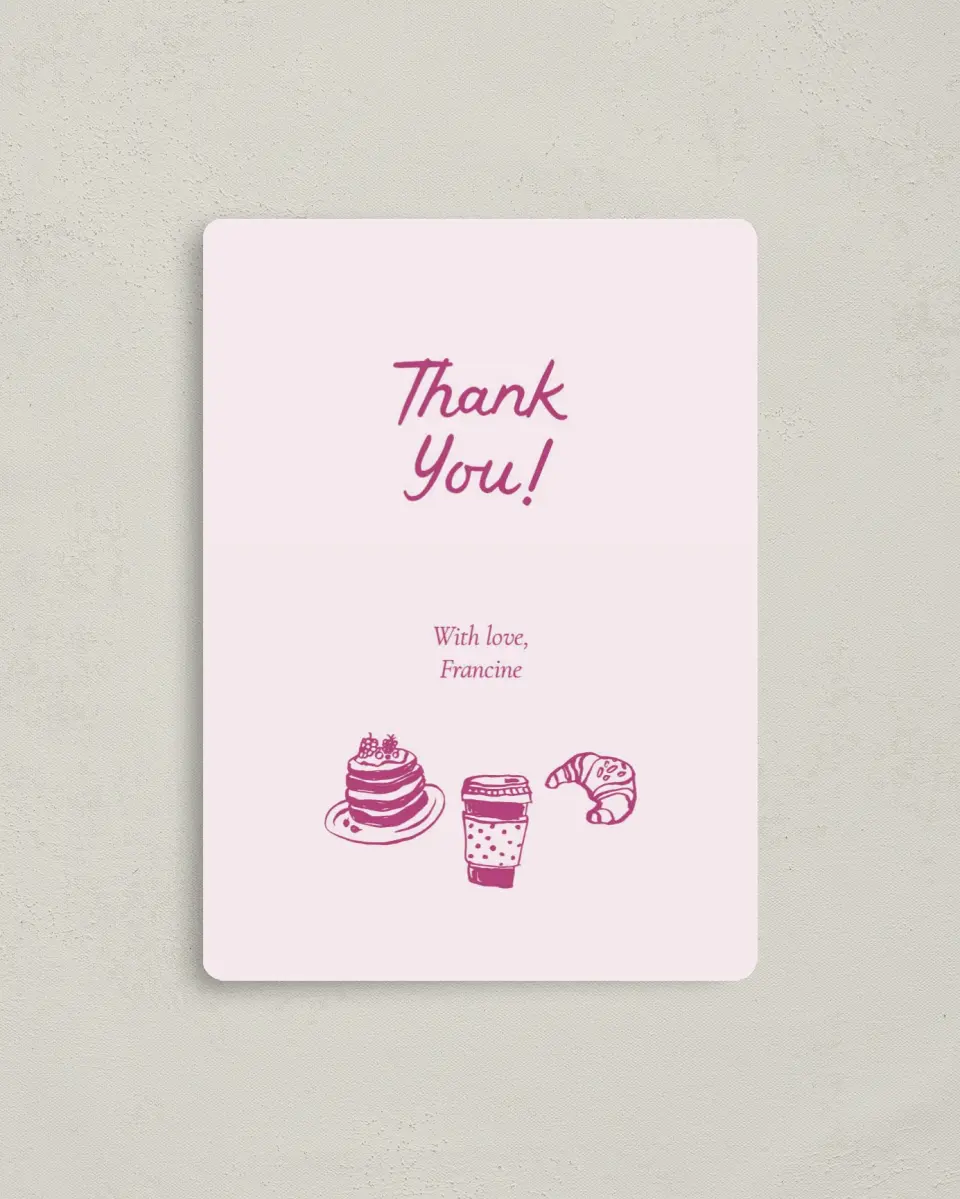 This is a 4" x 5½" Newlywed called A Latte Love printed in full color with a Luxe Satin finish
