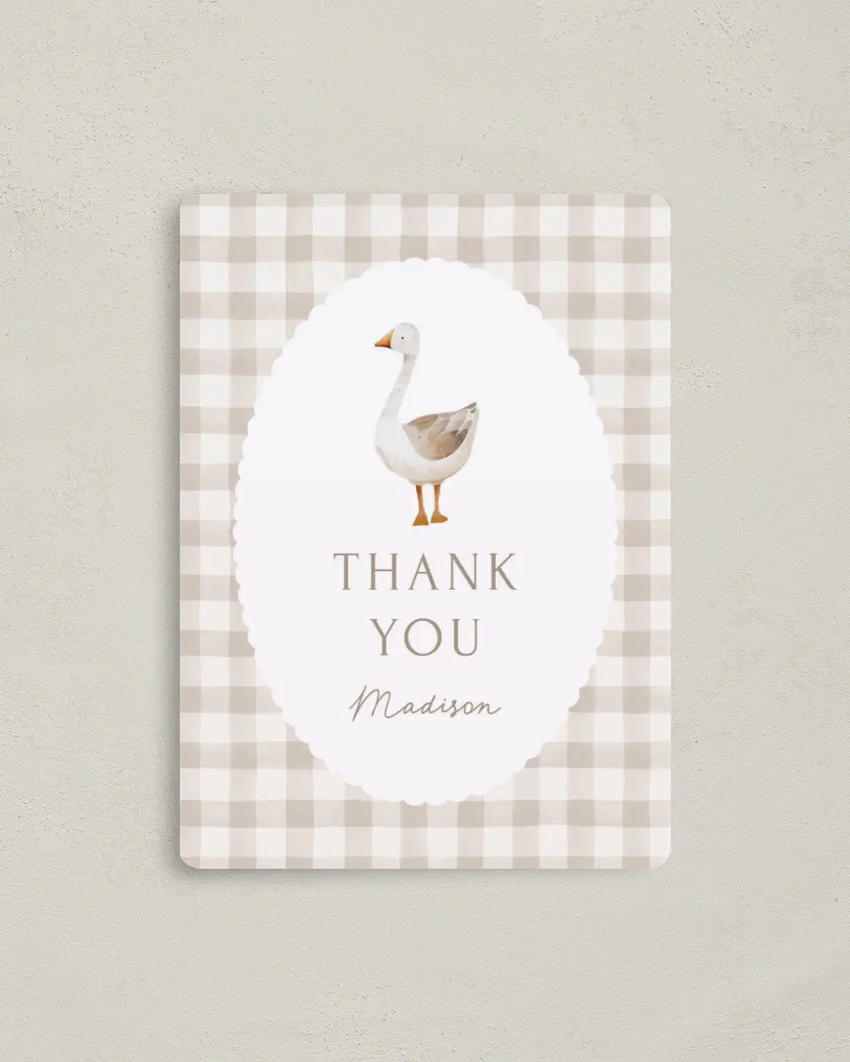 This is a 4" x 5½" Newlywed called Mother Goose printed in full color with a Luxe Satin finish
