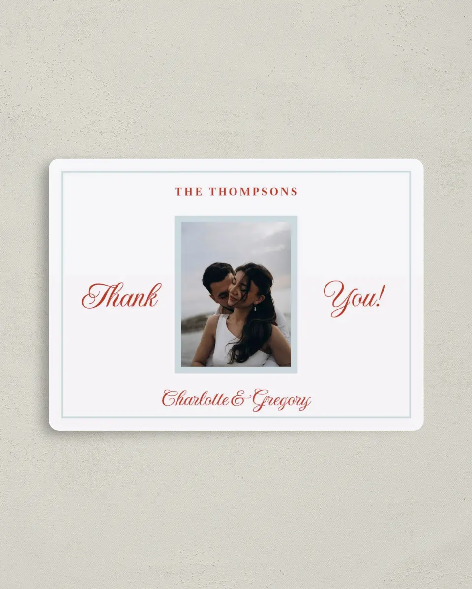 This is a 4" x 5½" Thank You Magnet called Mod Elegance printed in full color with a Luxe Satin finish