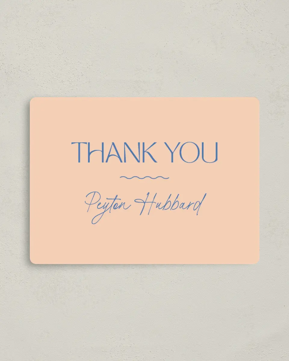 This is a 4" x 5½" Graduation Thank You Magnet called Modern Montage printed in full color with a Luxe Satin finish