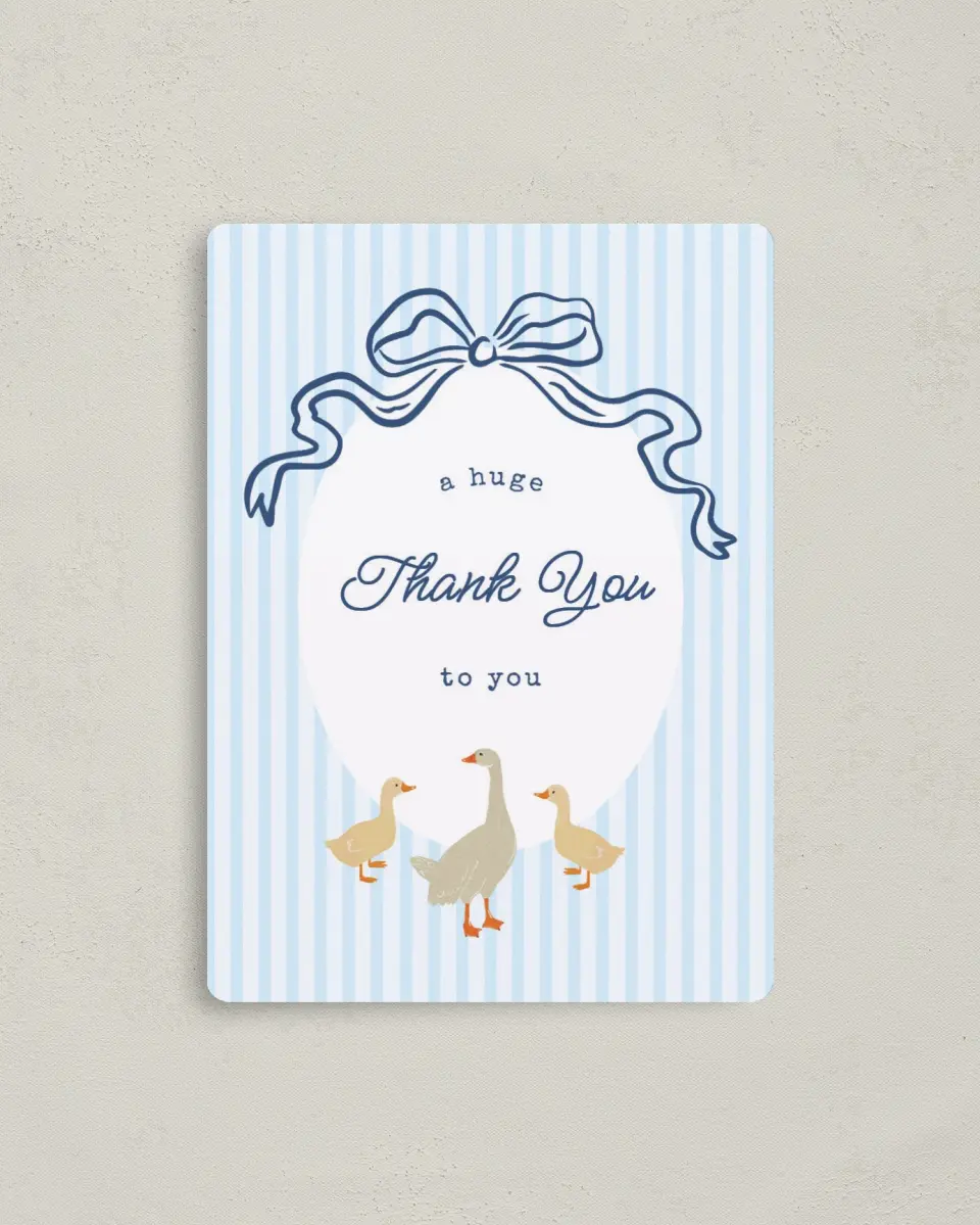 This is a 4" x 5½" Graduation Thank You Magnet called Little Duckling printed in full color with a Luxe Satin finish