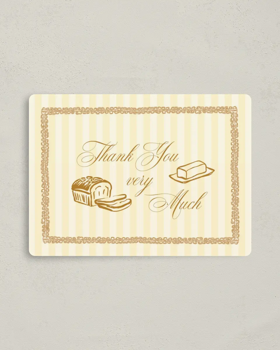 This is a 4" x 5½" Graduation Thank You Magnet called Toast to Baby printed in full color with a Luxe Satin finish