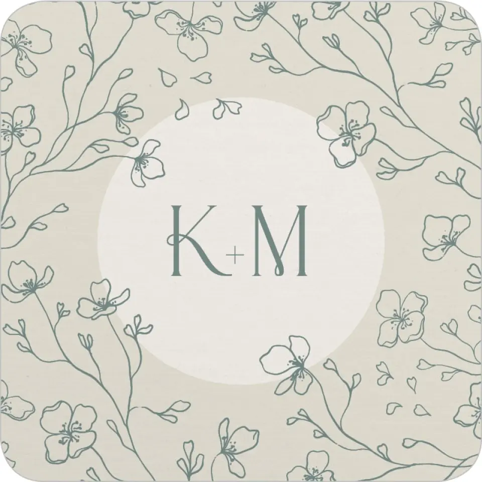 Married Monogram Wedding Coasters