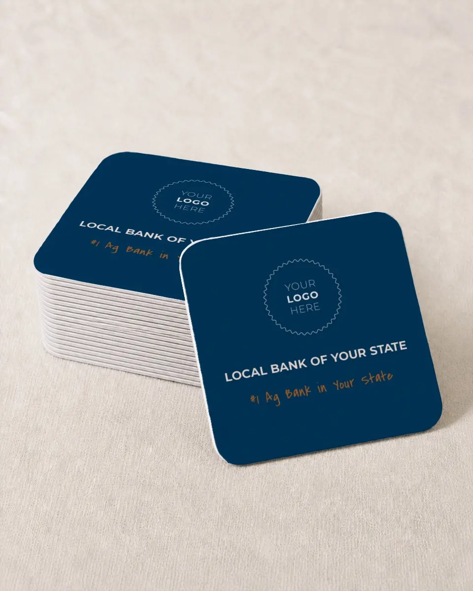 This is a 4" x 4" Wedding Coaster called Cultivating Growth printed in full color with Gold foil on Kraft Chipboard paper