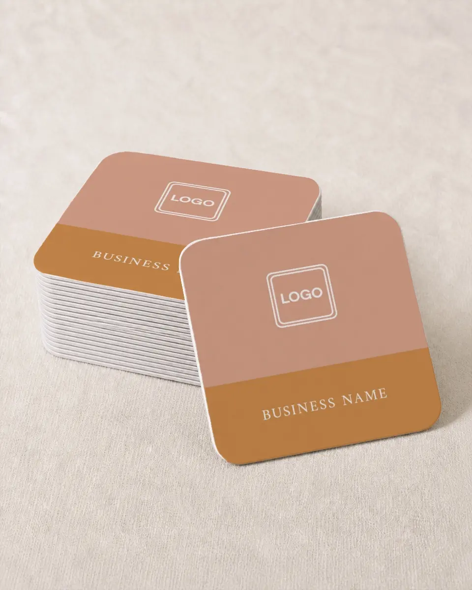 This is a 4" x 4" Wedding Coaster called Modern Balance printed in full color on Kraft Chipboard paper