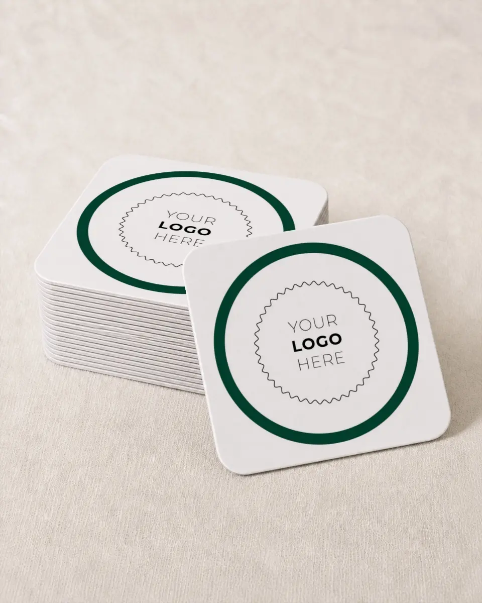 This is a 4" x 4" Wedding Coaster called Lasting Legacy printed in full color on Kraft Chipboard paper