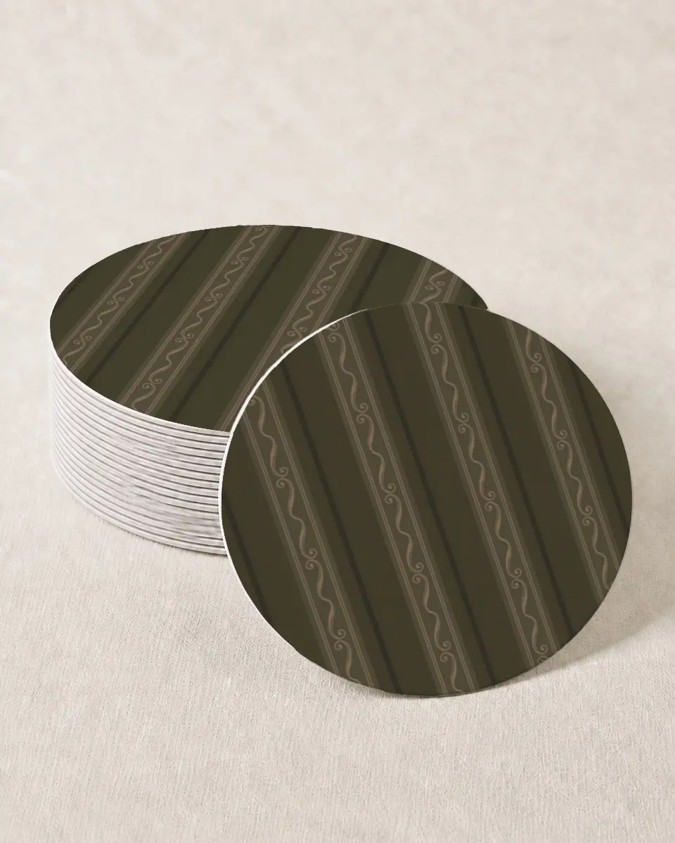 This is a 4" x 4" Wedding Coaster called Lafayette printed in full color on Kraft Chipboard paper