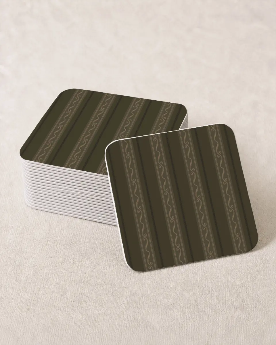 This is a 4" x 4" Wedding Coaster called Lafayette printed in full color on Kraft Chipboard paper