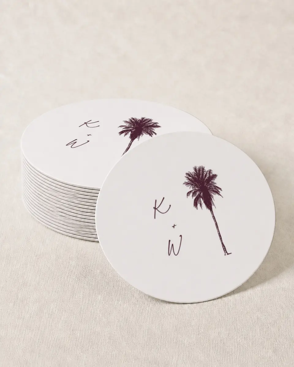 This is a 4" x 4" Wedding Coaster called The Wilclift printed in full color on Kraft Chipboard paper