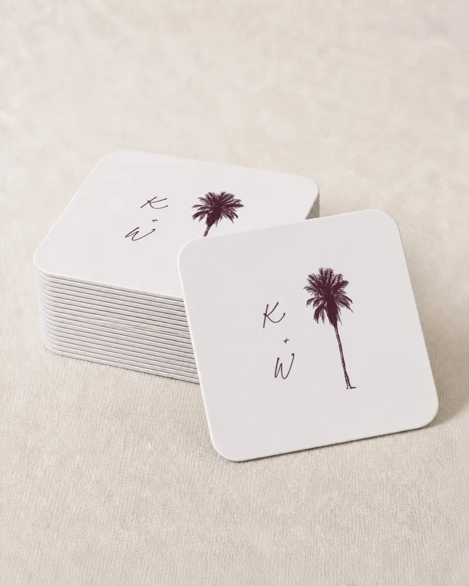 This is a 4" x 4" Wedding Coaster called The Wilclift printed in full color on Kraft Chipboard paper
