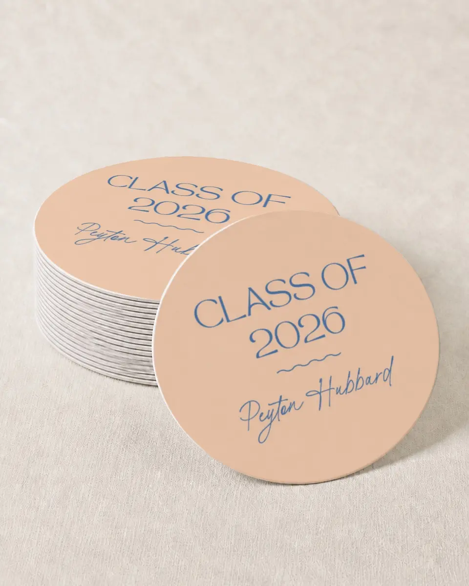 This is a 4" x 4" Wedding Coaster called Modern Montage printed in full color on Kraft Chipboard paper