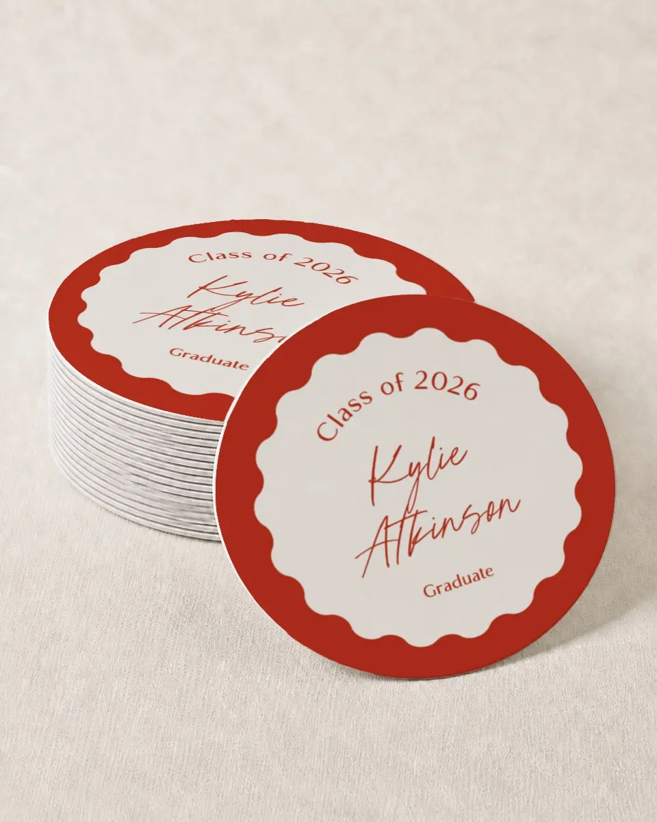 This is a 4" x 4" Wedding Coaster called Unwavering Spirit printed in full color on Kraft Chipboard paper