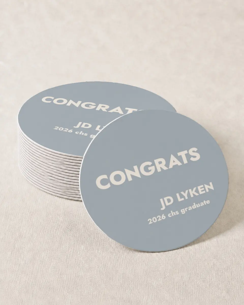 This is a 4" x 4" Wedding Coaster called Changing Chapters printed in full color on Kraft Chipboard paper