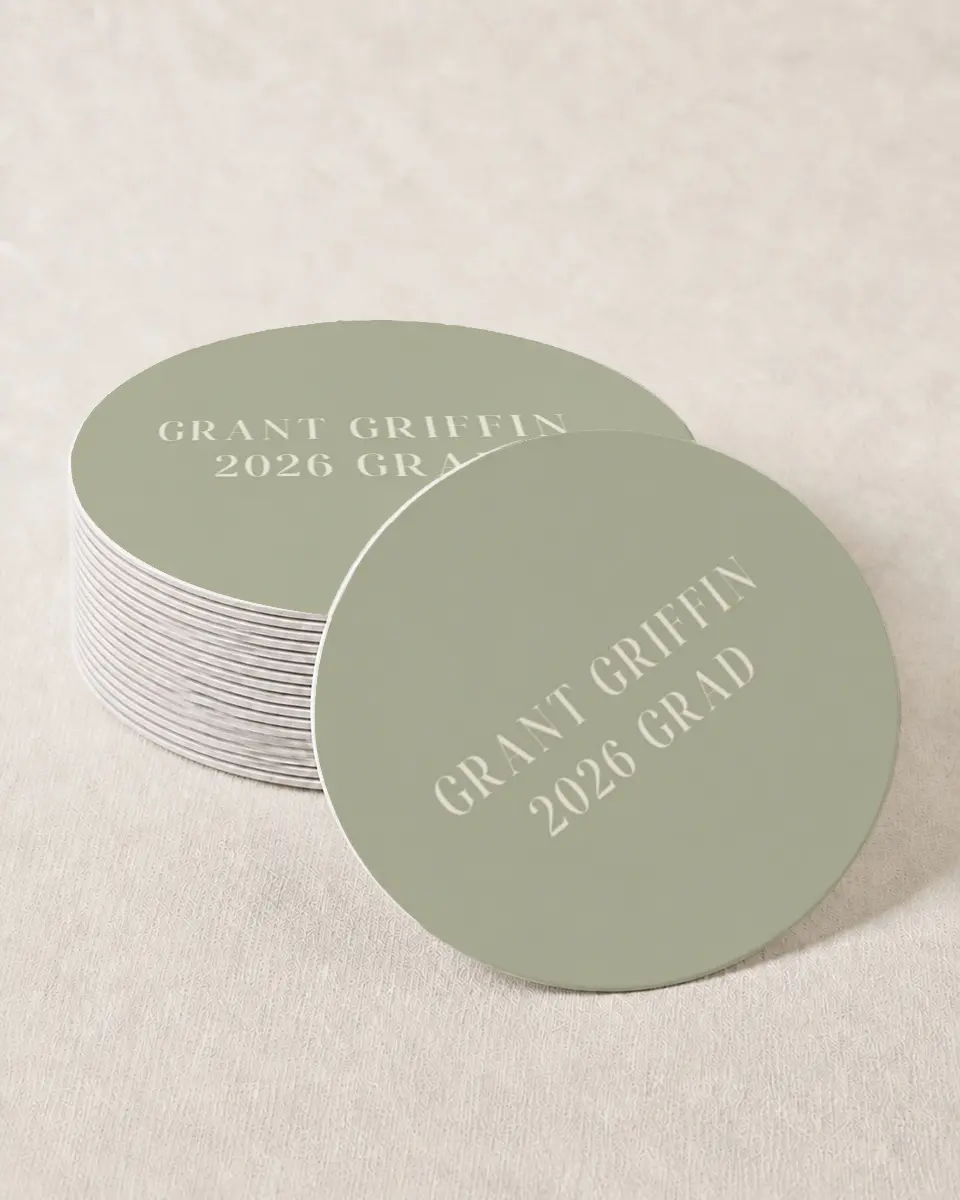 This is a 4" x 4" Wedding Coaster called Photo Booth printed in full color on Kraft Chipboard paper