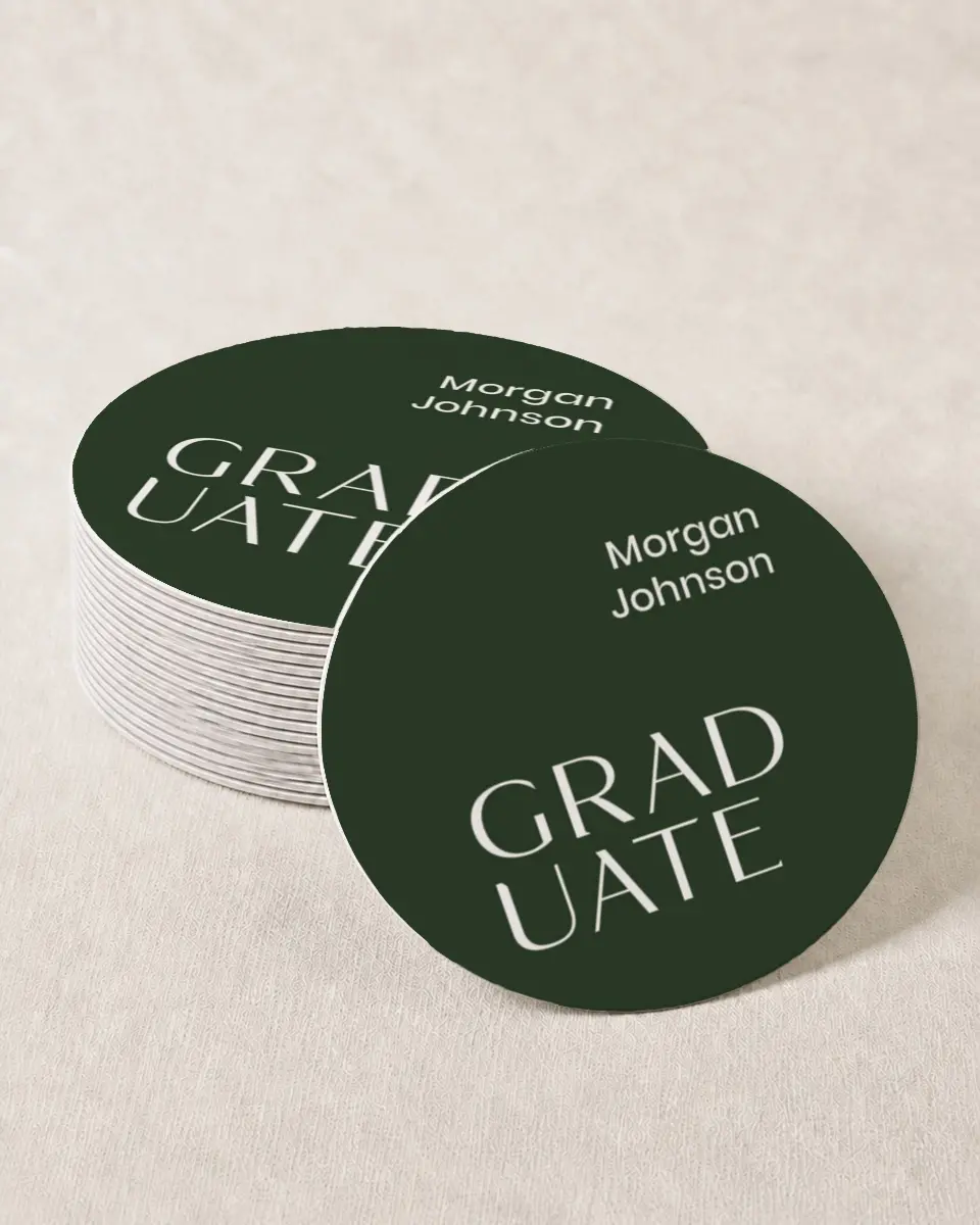 This is a 4" x 4" Wedding Coaster called Spotlight Grad printed in full color on Kraft Chipboard paper