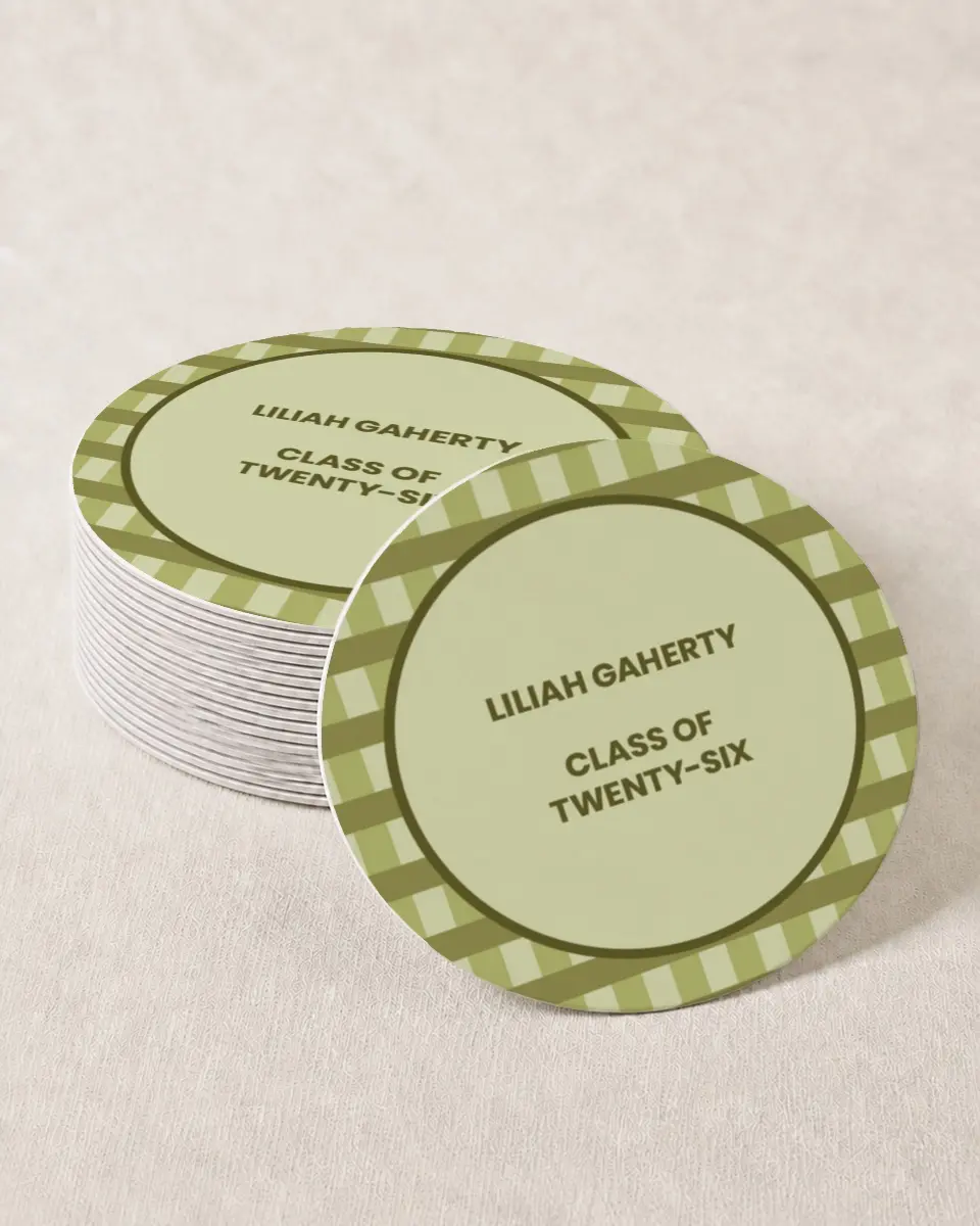 This is a 4" x 4" Wedding Coaster called Ivy Bound printed in full color on Kraft Chipboard paper