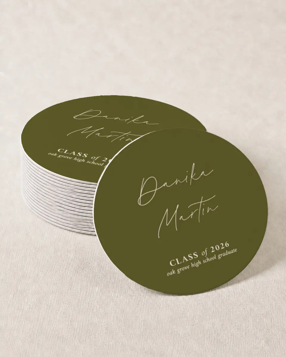 This is a 4" x 4" Wedding Coaster called Monumental Moment printed in full color on Kraft Chipboard paper