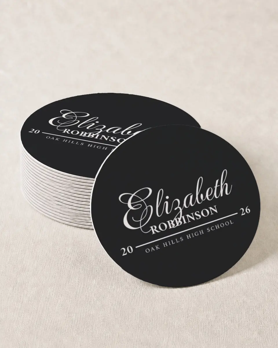 This is a 4" x 4" Wedding Coaster called The Right Path printed in full color on Kraft Chipboard paper