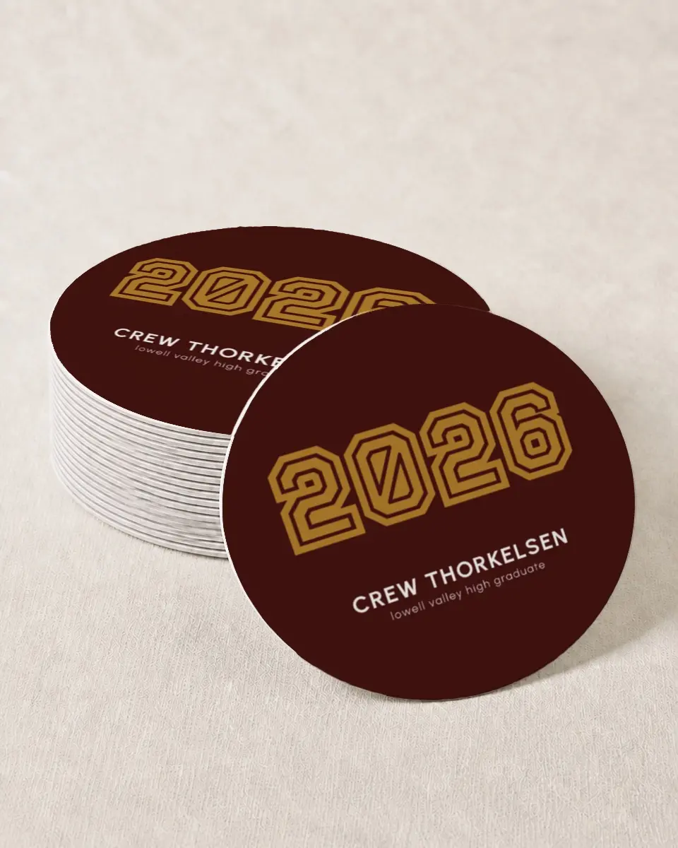 This is a 4" x 4" Wedding Coaster called Competitive Nature printed in full color on Kraft Chipboard paper