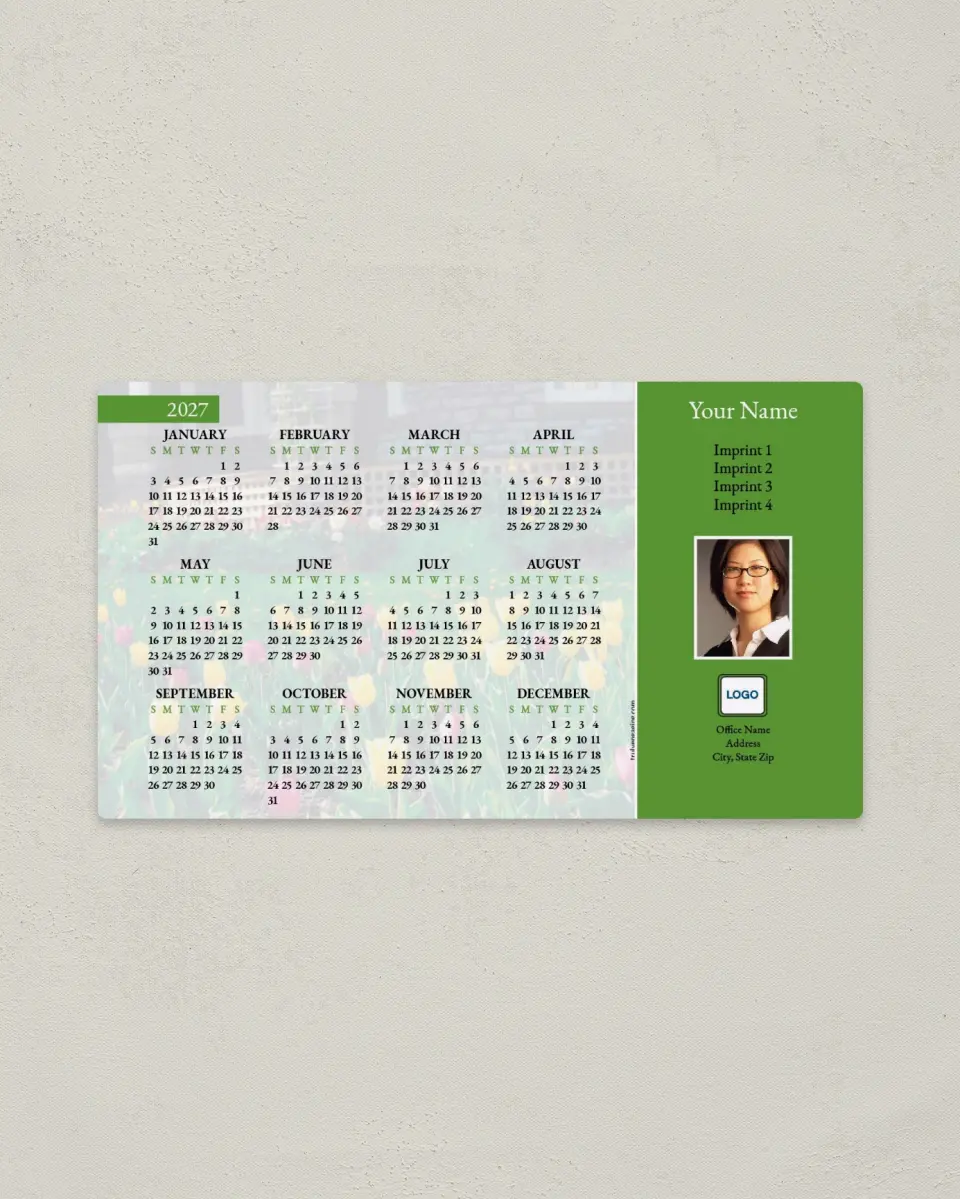 This is a 4" x 7" Full Magnet Calendar called Curb Appeal printed in full color with a Standard Gloss finish