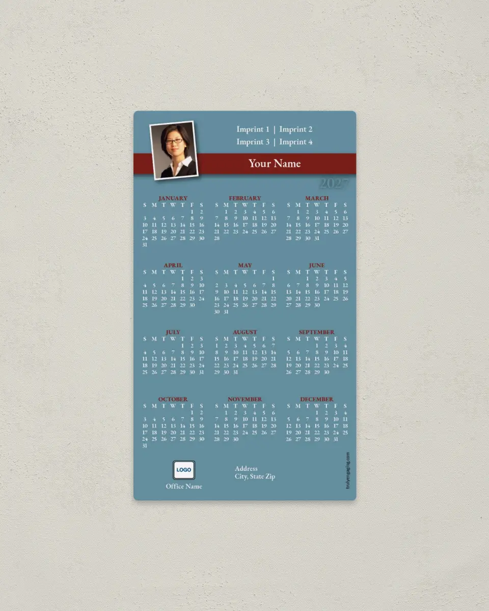 This is a 4" x 7" Full Magnet Calendar called Front Walk printed in full color with a Standard Gloss finish