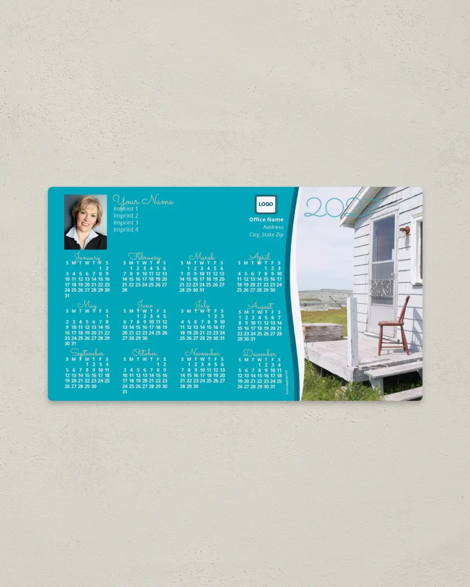 This is a 4" x 7" Full Magnet Calendar called Porch printed in full color with a Standard Gloss finish