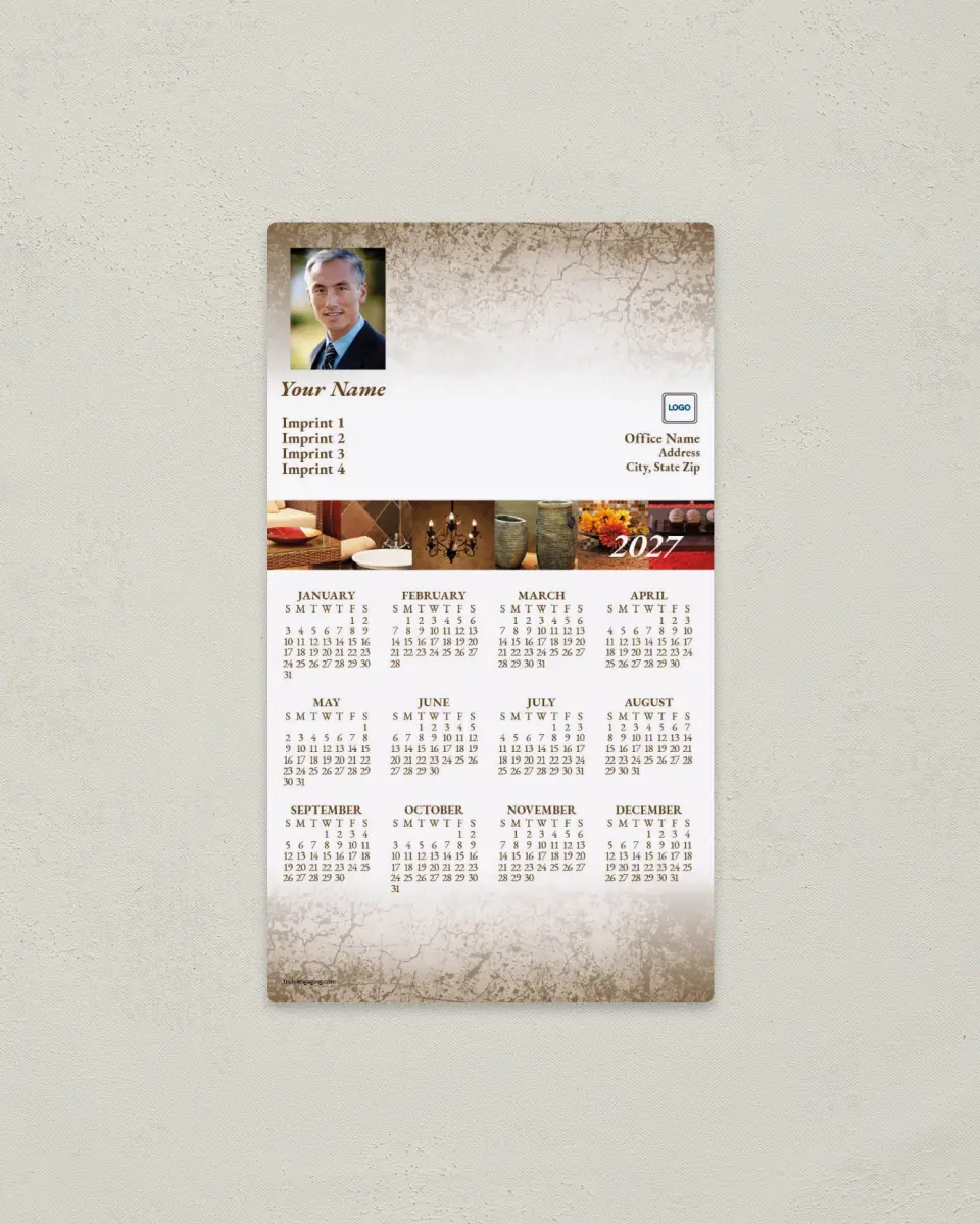 This is a 4" x 7" Full Magnet Calendar called Warm Wishes printed in full color with a Standard Gloss finish