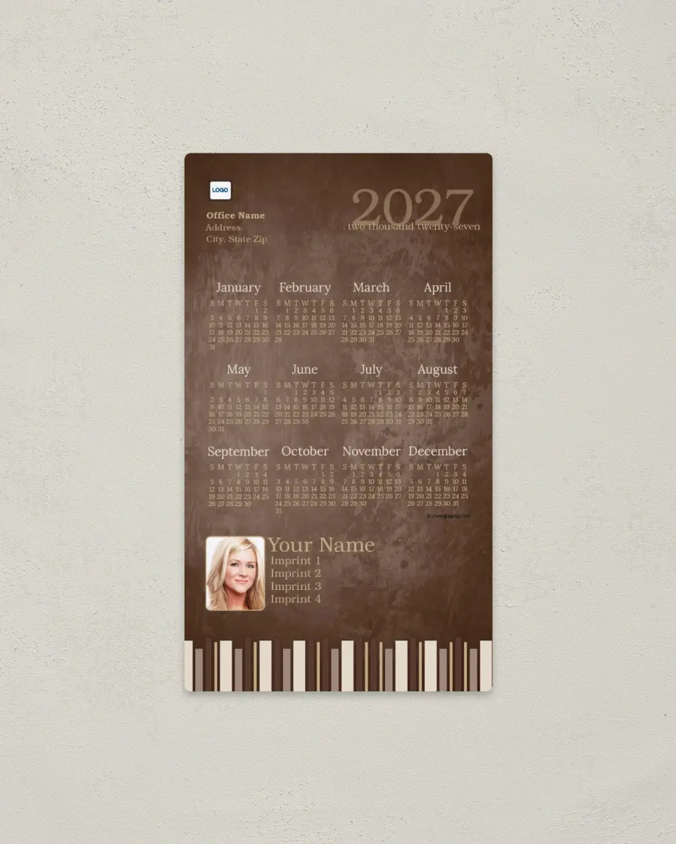 This is a 4" x 7" Full Magnet Calendar called Sketched Lines printed in full color with a Standard Gloss finish