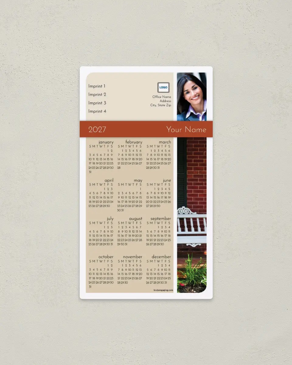 This is a 4" x 7" Full Magnet Calendar called Coming Home printed in full color with a Standard Gloss finish