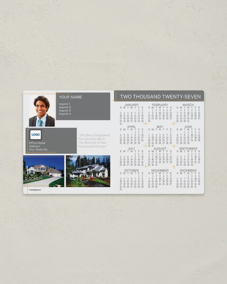 This is a 4" x 7" Full Magnet Calendar called Popular Property printed in full color with a Standard Gloss finish