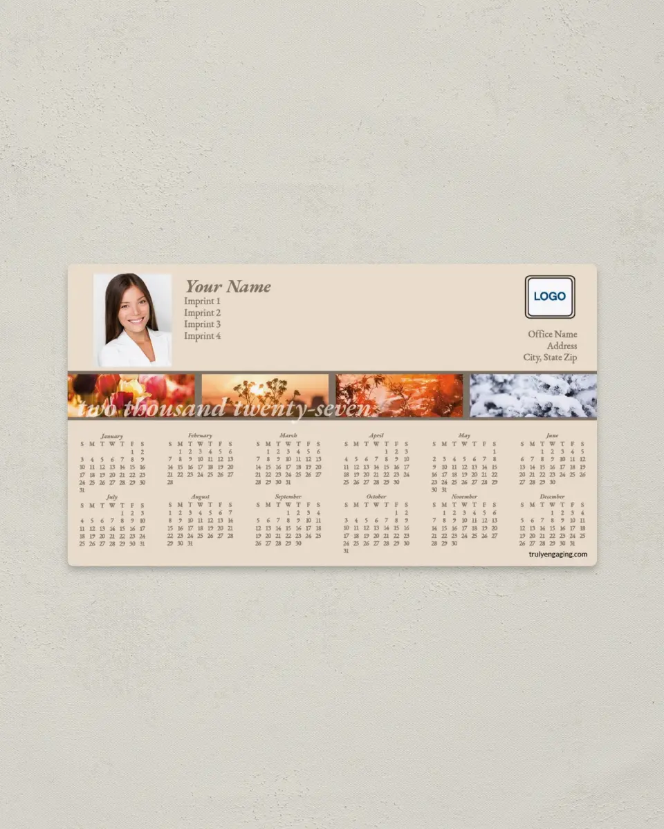 This is a 4" x 7" Full Magnet Calendar called Natural Rhythm printed in full color with a Standard Gloss finish