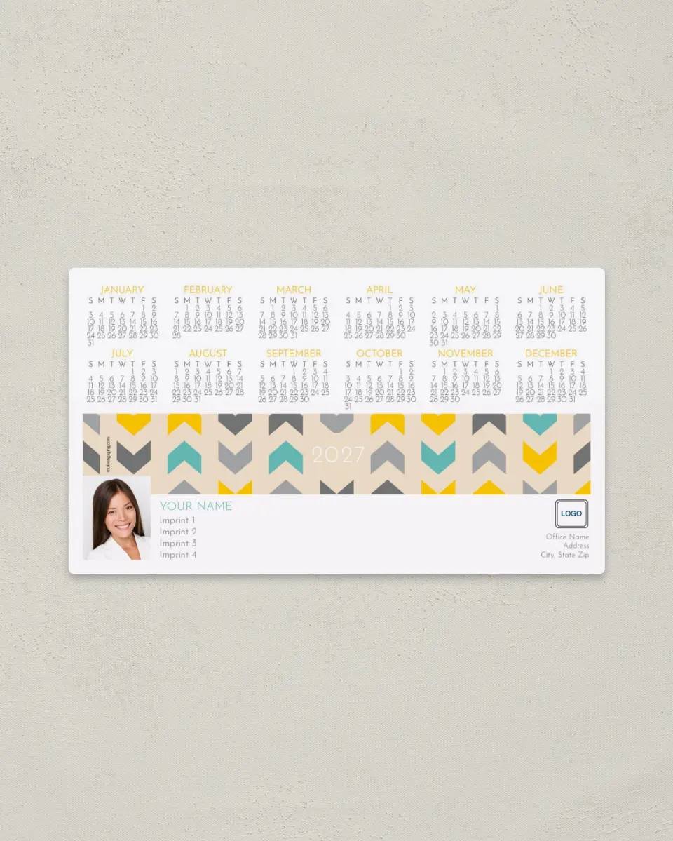 This is a 4" x 7" Full Magnet Calendar called Tribal Chic printed in full color with a Standard Gloss finish