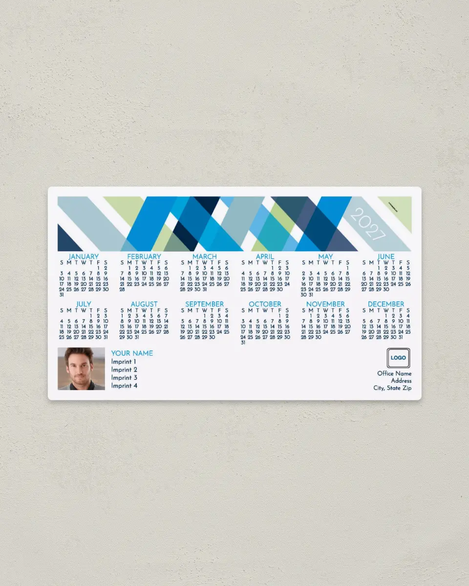 This is a 4" x 7" Full Magnet Calendar called Cool Ribbon printed in full color with a Standard Gloss finish